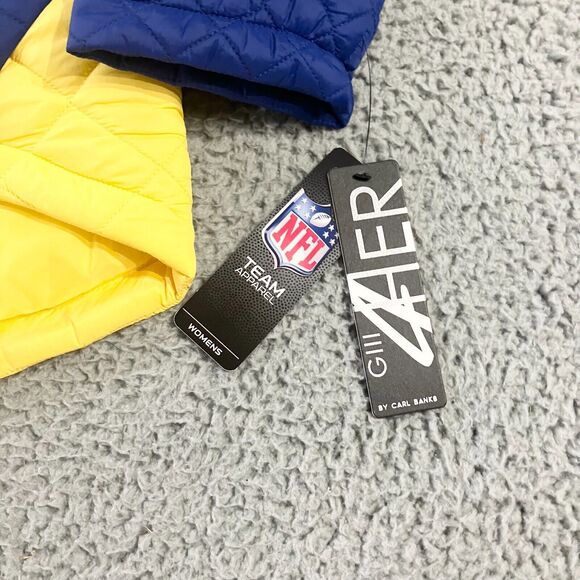 G III 4Her Los Angeles Rams Jacket Womens Small‎ Blue Quilted Full Zip New - Picture 2 of 10